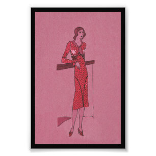 Fashionista Flapper Illustration Fotodruck