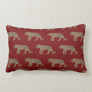 Fashionista Gold Schwarzer Glitzer Tiger Muster Lendenkissen