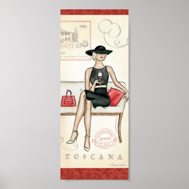 Fashionista Trinken Wein Poster (Vorne)