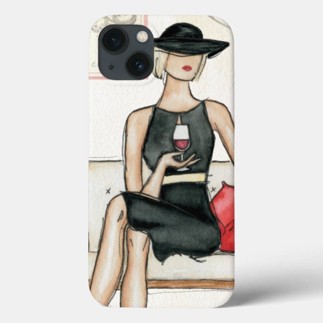 Fashionista-trinkender Wein Case-Mate iPhone Hülle (Rückseite)