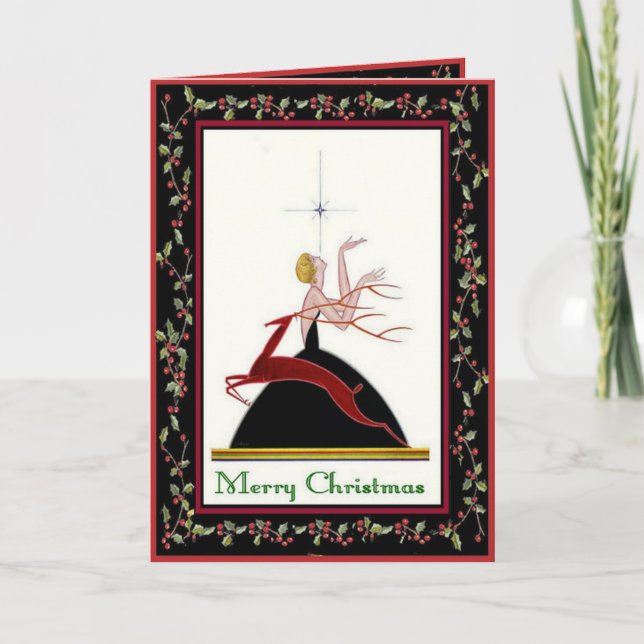 Fashionista-Weihnachtskarte Feiertagskarte (Vorderseite)