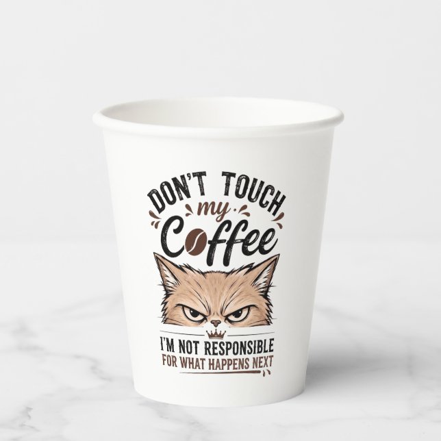 Fass meine Kaffee nicht an Grumpy Cat Lustiges Shi Pappbecher (Vorderseite)