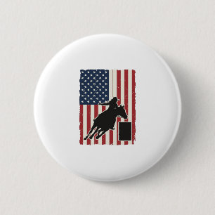 Fass-Rennen Amerikanische Flagge Vintage-Vektor-De Button