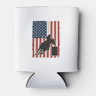 Fass-Rennen Amerikanische Flagge Vintage-Vektor-De Dosenkühler