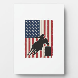 Fass-Rennen Amerikanische Flagge Vintage-Vektor-De Fotoplatte