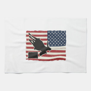 Fass-Rennen Amerikanische Flagge Vintage-Vektor-De Geschirrtuch