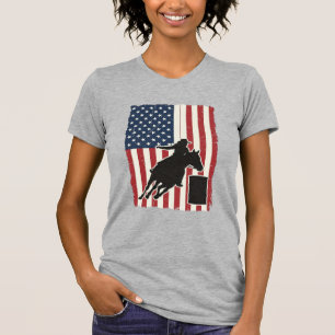Fass-Rennen Amerikanische Flagge Vintage-Vektor-De T-Shirt