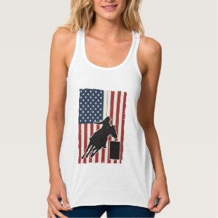 Fass-Rennen Amerikanische Flagge Vintage-Vektor-De Tank Top