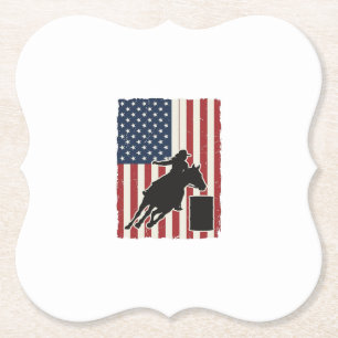 Fass-Rennen Amerikanische Flagge Vintage-Vektor-De Untersetzer