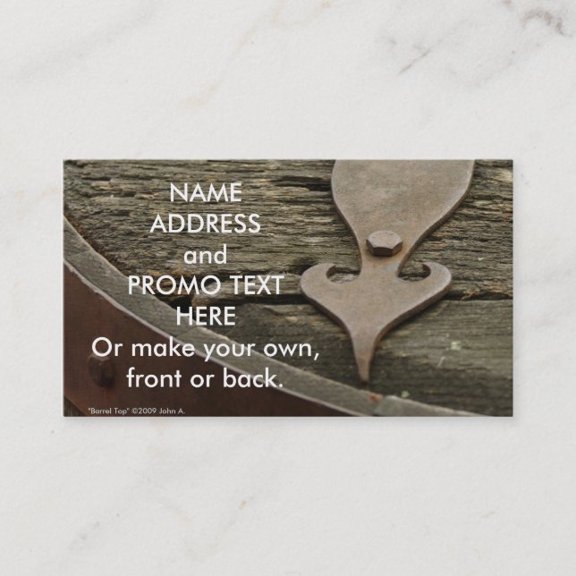 Fass-SpitzenVisitenkarte Visitenkarte (Vorderseite)