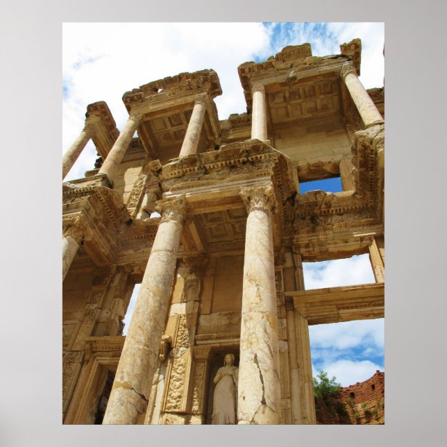 Fassade der Bibliothek von Celsus in Ephesus POSTE Poster (Vorne)