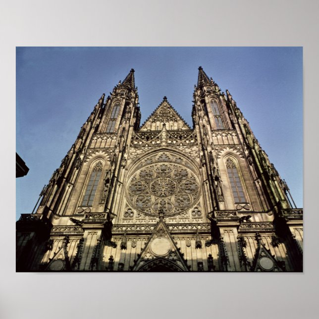 Fassade der Kathedrale von St. Vitus Poster (Vorne)