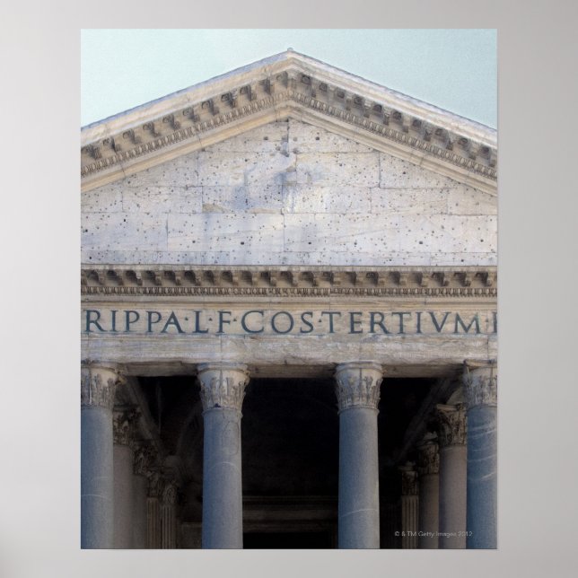 Fassade des Pantheons in Rom, Italien. Poster (Vorne)