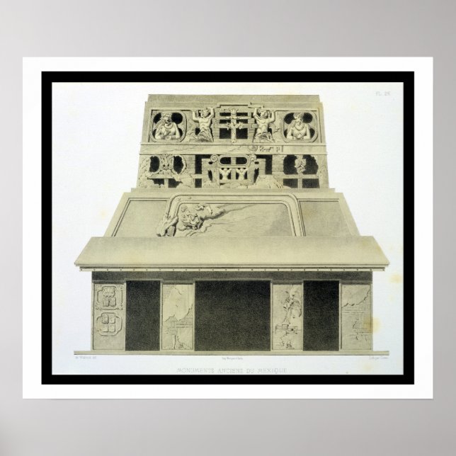 Fassade des Sonnentempels, Palenque, Platte 2 Poster (Vorne)