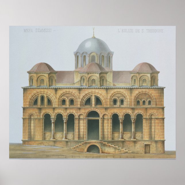 Fassade von Mefa Dzamissi, die Kirche des hl. Theo Poster (Vorne)