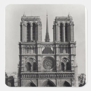 Fassade von Notre-Dame, Paris, Ende des 19. Jahrhu Quadratischer Aufkleber