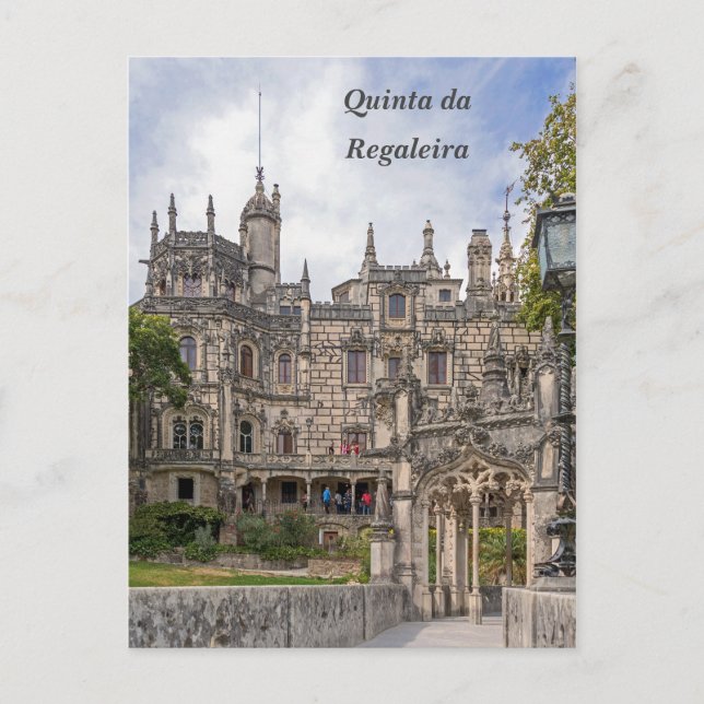Fassade von Quinta da Regaleira. Postkarte (Vorderseite)