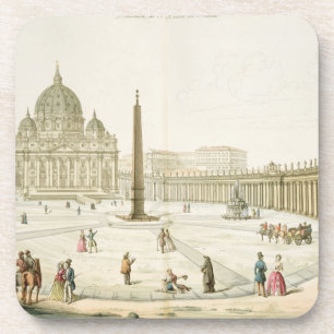 Fassade von St Peter in Rom mit dem Marktplatz in Untersetzer