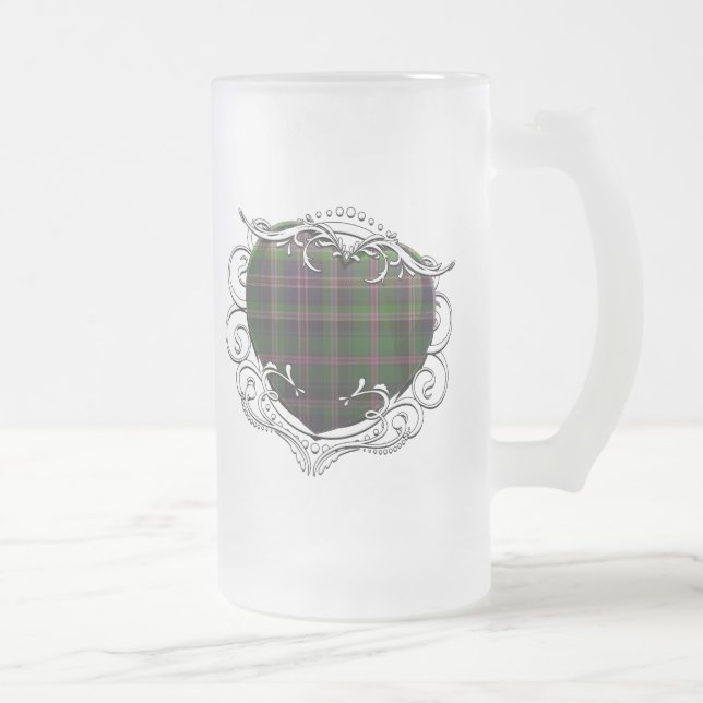 Fassbindertartan-Herz Mattglas Bierglas (Rechts)