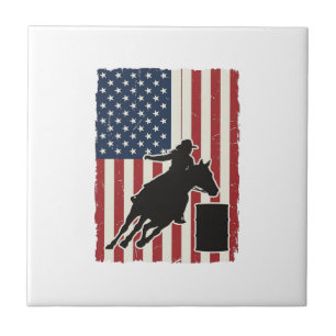 Fassrennen Amerikanische Flagge Vintage Vektor Des Fliese