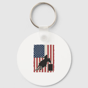 Fassrennen Amerikanische Flagge Vintage Vektor Des Schlüsselanhänger