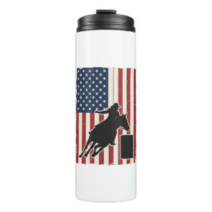 Fassrennen Amerikanische Flagge Vintage Vektor Des Thermosbecher