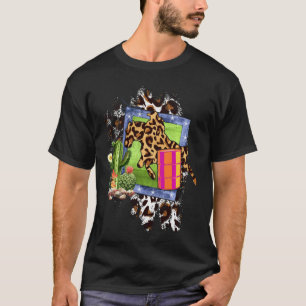 Fassrennen Gepard Druck Rodeo Cowgirl Kaktus T-Shirt