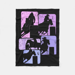 Fassrennpferd Fassrennreiter Rodeo Cowgirl Frau Fleecedecke