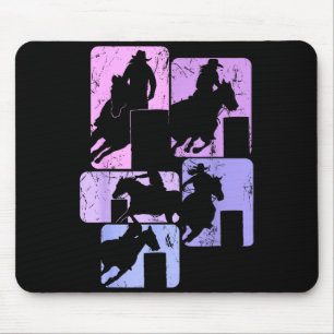 Fassrennpferd Fassrennreiter Rodeo Cowgirl Frau Mousepad