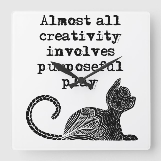 Fast alle Kreativität beinhaltet zielgerichtetes S Quadratische Wanduhr (Vorderseite)