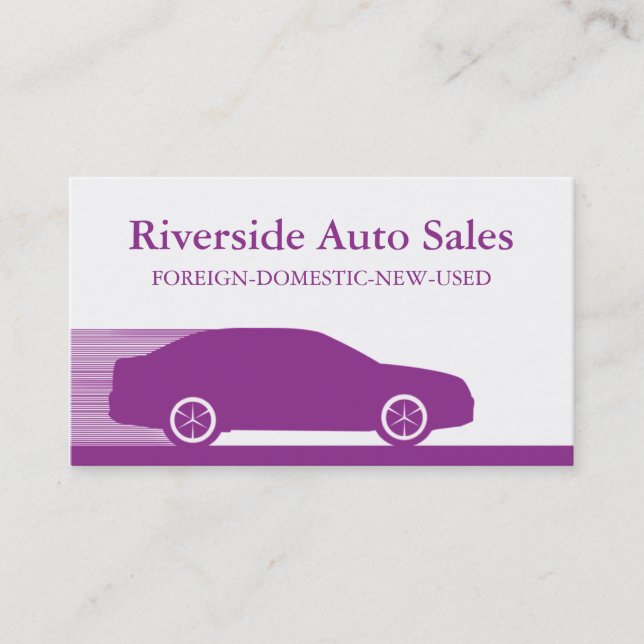 Fast Automobile Business Card, Lila Visitenkarte (Vorderseite)