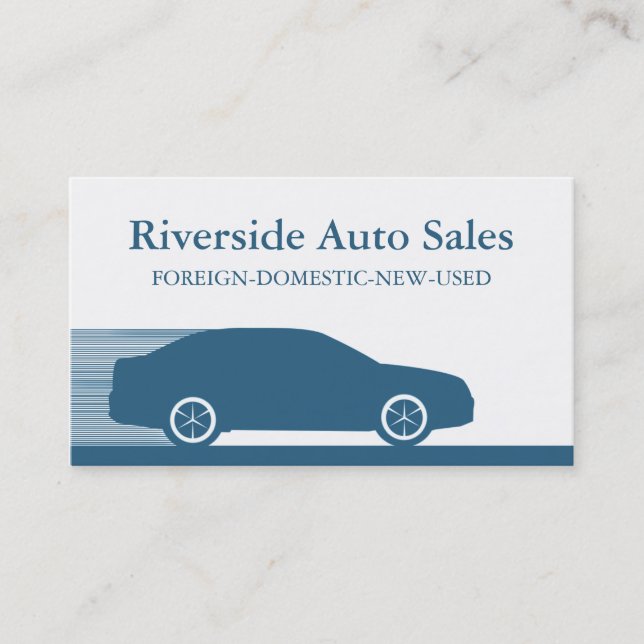 Fast Automobile Business Card, Royal Blue Visitenkarte (Vorderseite)