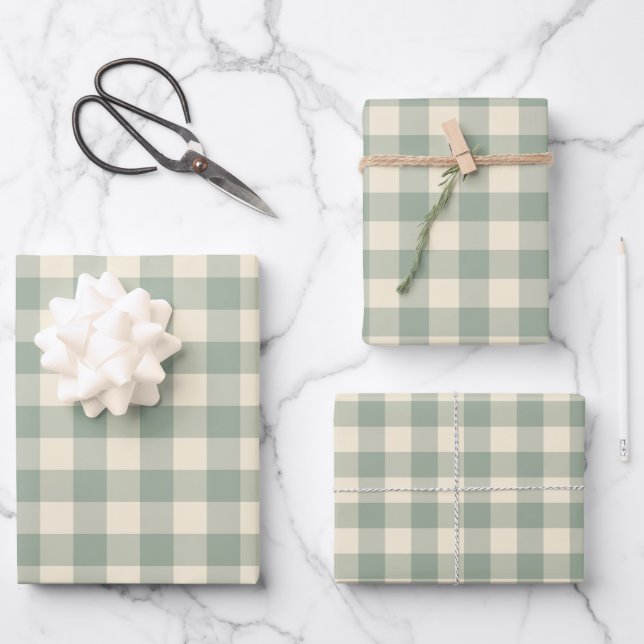 Fast Awake Gingham - Entlang des karierten Flusses Geschenkpapier Set (Vorderseite)