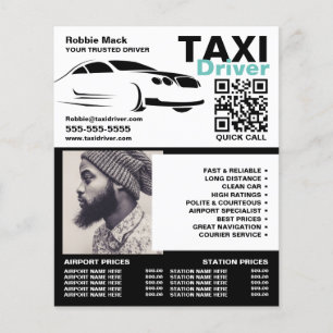 Fast Car Logo, Foto, Taxifahrer, Preisliste Flyer