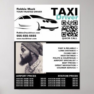 Fast Car Logo, Foto, Taxifahrer, Preisliste Poster
