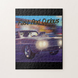 Fast Cat Comic Small Jigsaw Puzzle von Rick London