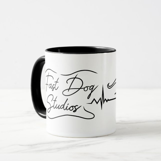 Fast Dog Studios Greyhound & Guitar Tasse (Vorderseite Links)