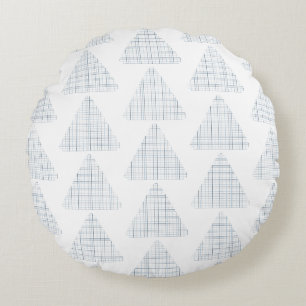 Fast ein Tartan Triangle Blue Round Pillow Rundes Kissen