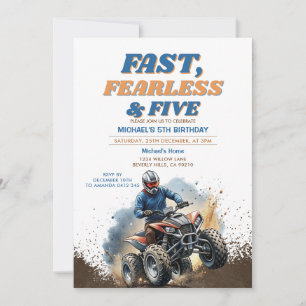 Fast Fearless & FIVE Racing 5. ATV Geburtstagspart Einladung