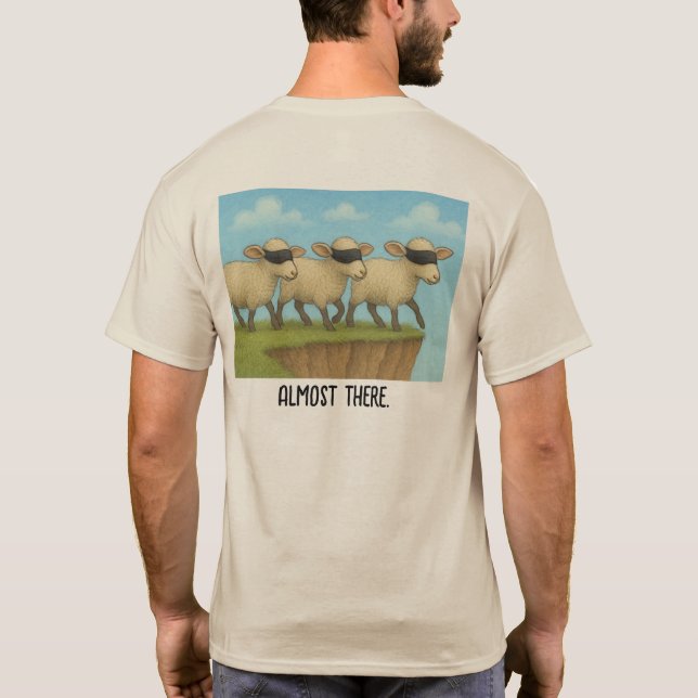 Fast Fertig-Shirt, blinde Schafe T-Shirt (Rückseite)