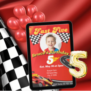 Fast Five, Picture Racing 5. Geburtstag Einladung