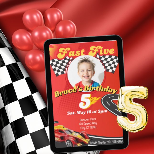 Fast Five, Picture Racing 5. Geburtstag Einladung (Von Creator hochgeladen)
