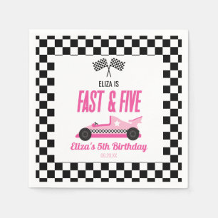 Fast & Five Pink Race 5. Geburtstagsparty Serviette