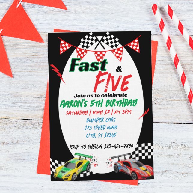 Fast & Five, Racing 5th Birthday Einladung (Von Creator hochgeladen)
