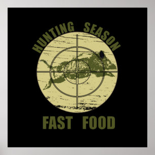 Fast Food Bob lustig Jagd Jäger Spaß Poster