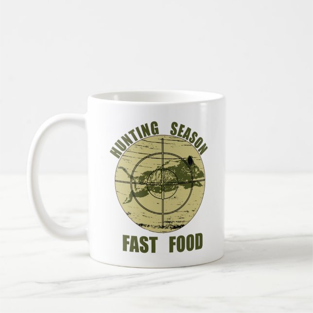 Fast Food Bob lustige Jagd Redewendungen Kaffeetasse (Links)