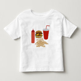 Fast Food Burger Fries Illustration Kleinkind T-shirt