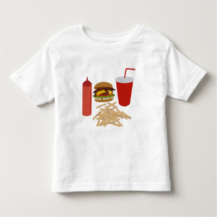 Fast Food Burger Fries Illustration Kleinkind T-shirt