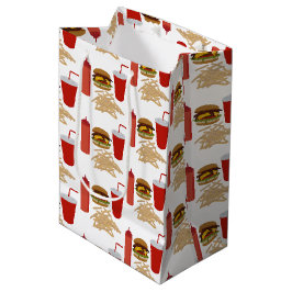 Fast Food Burger Fries Muster Mittlere Geschenktüte