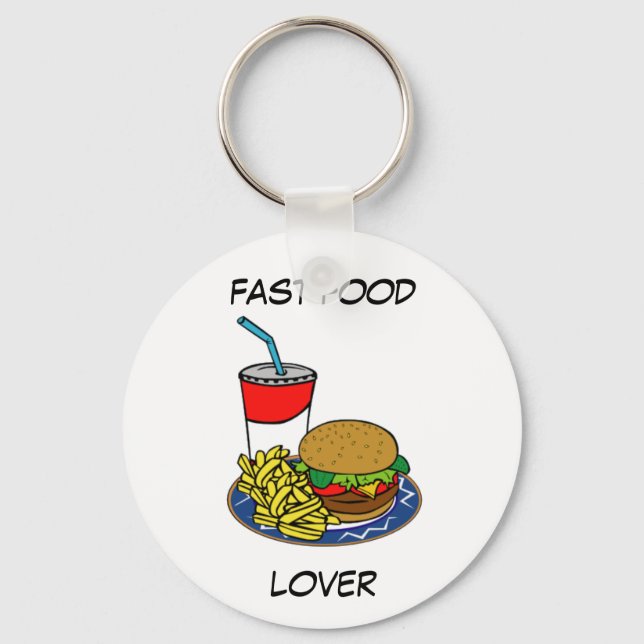 Fast Food- Burger & Fries Schlüsselanhänger (Vorderseite)